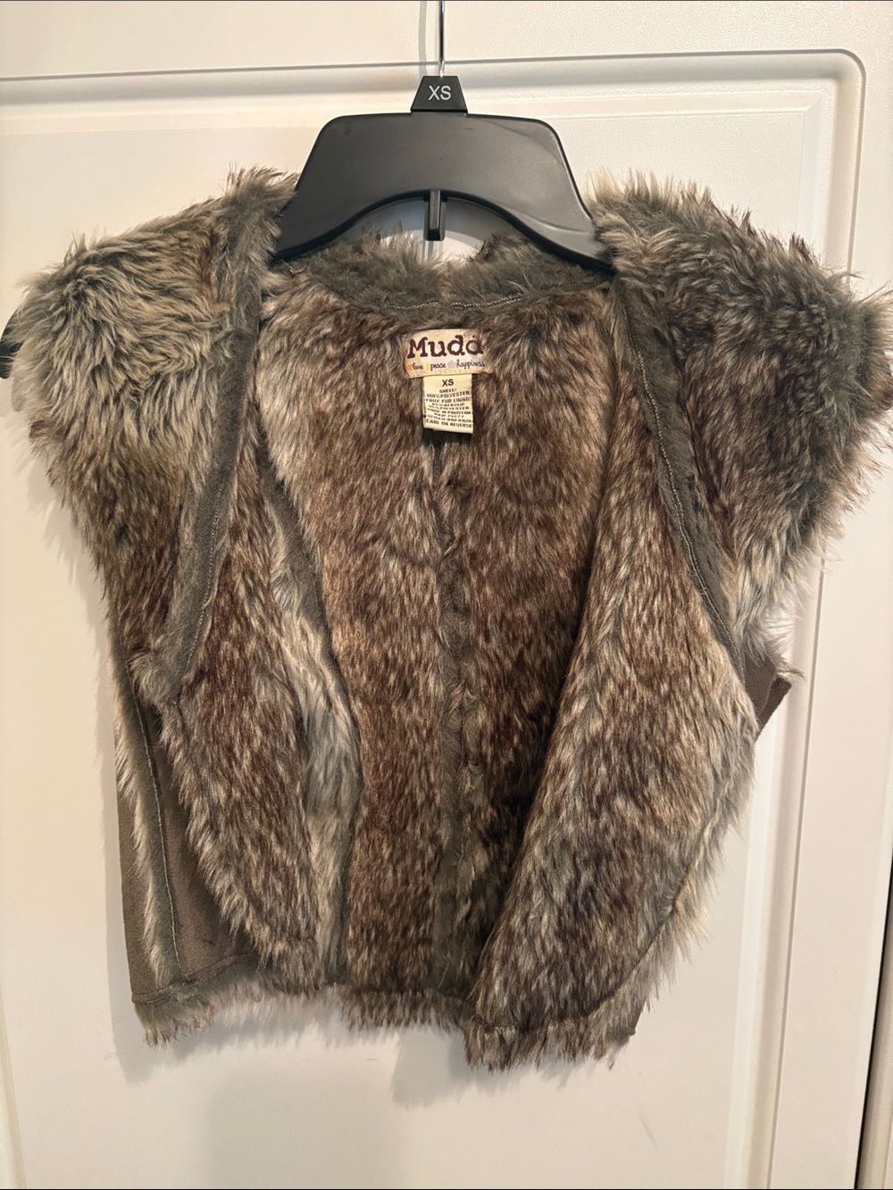 Mudd Mixed Brown and Gray Faux Fur Vest